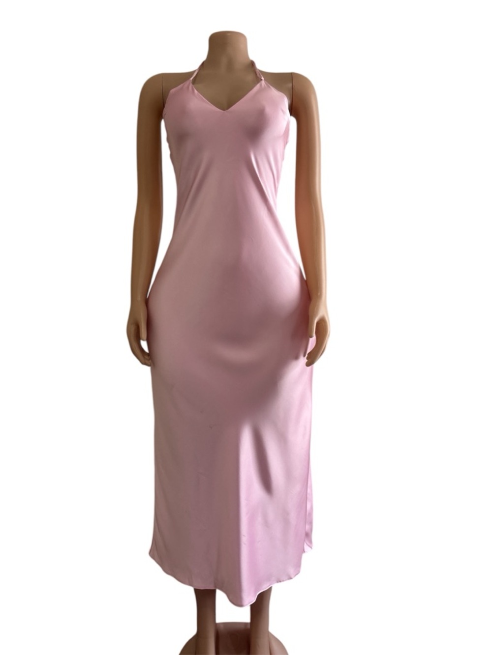 Zara Light Pink V-Neck Slip Dress